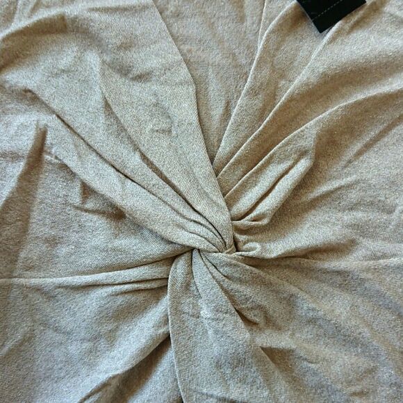 Lafayette 148 gold tone V neck knotted top size M - Picture 4 of 13